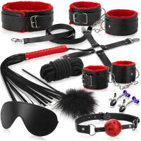 ZESTAW SEX GADŻETÓW DO BDSM, AKCESORIA DO KRĘPOWANIA, CHŁOSTY I EROTYCZNYCH ŁASKOTEK, BONDAGE - 75349902
