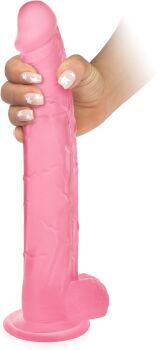 OGROMNE DILDO 34 cm SZTUCZNY PENIS Z JĄDRAMI NA PRZYSSAWCE - 70914083